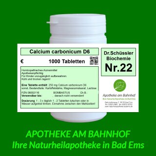 Schüssler-só nr.22 calcium carbonicum D6 Bombastus 1000 tabletta